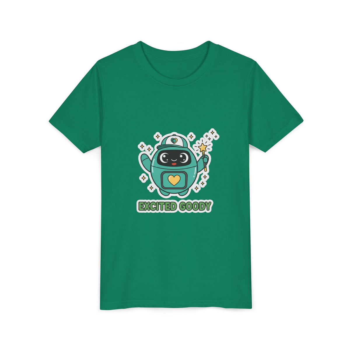 Excited Goody Youth T-Shirt | Goody Universe Magic Wand Kids Robot Tee - Good Life Goods