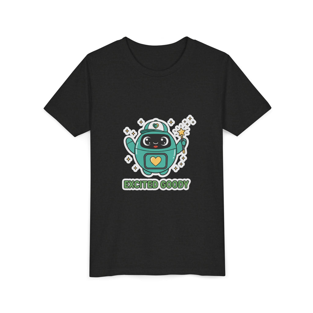 Excited Goody Youth T-Shirt | Goody Universe Magic Wand Kids Robot Tee - Good Life Goods