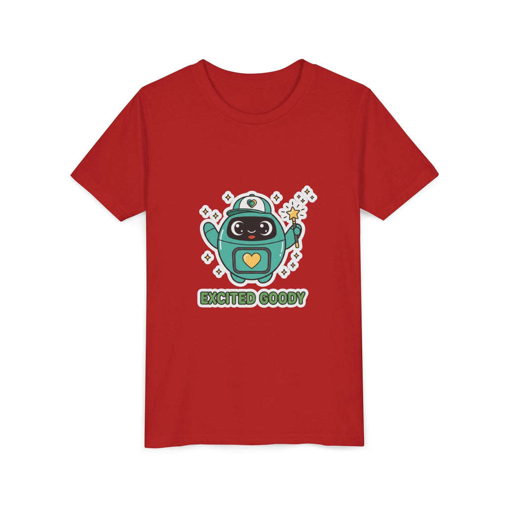 Excited Goody Youth T-Shirt | Goody Universe Magic Wand Kids Robot Tee - Good Life Goods