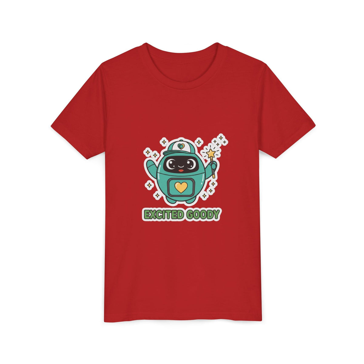 Excited Goody Youth T-Shirt | Goody Universe Magic Wand Kids Robot Tee - Good Life Goods