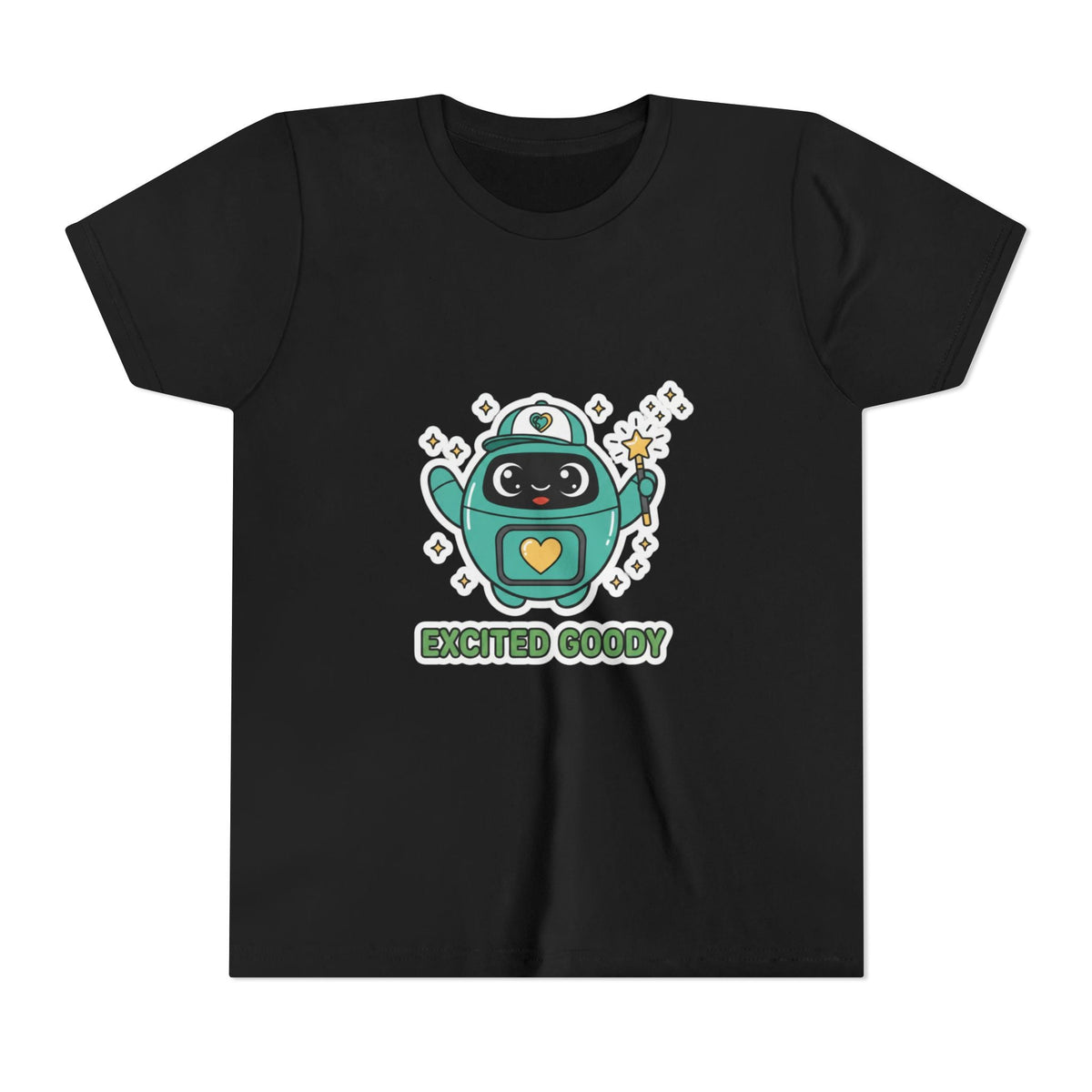 Excited Goody Youth T-Shirt | Goody Universe Magic Wand Kids Robot Tee - Good Life Goods