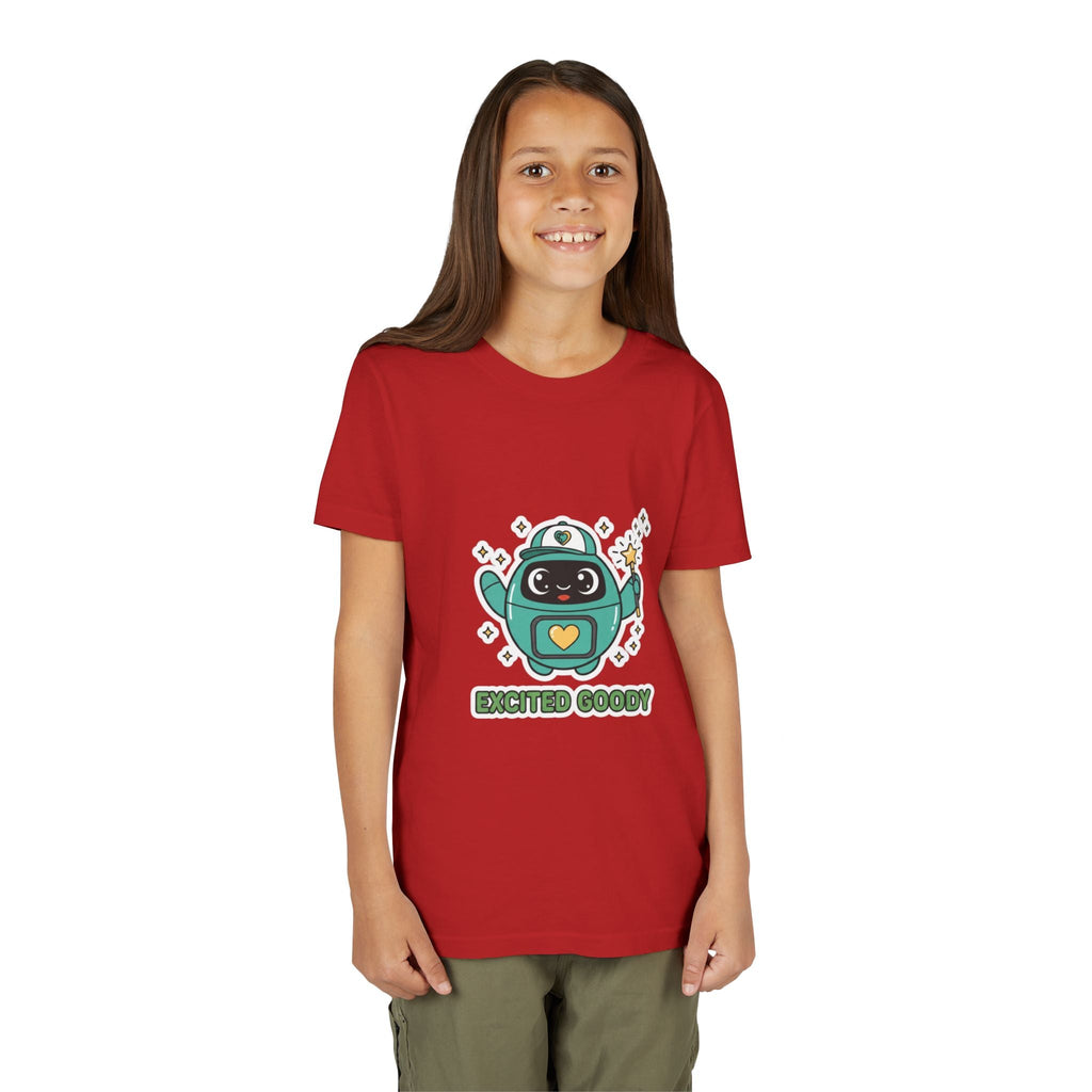 Excited Goody Youth T-Shirt | Goody Universe Magic Wand Kids Robot Tee - Good Life Goods