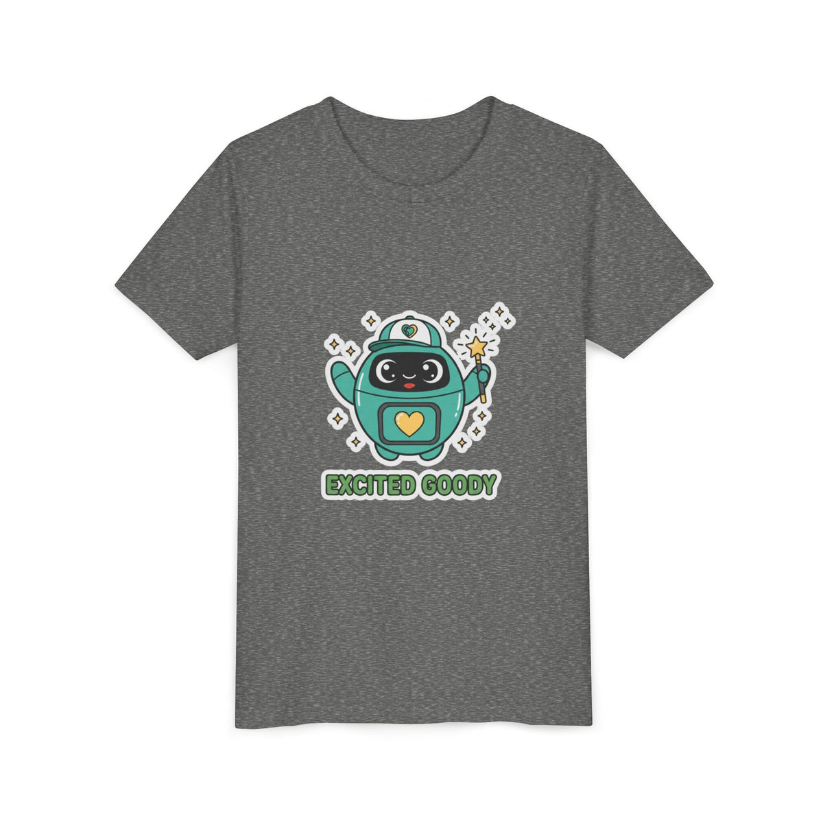 Excited Goody Youth T-Shirt | Goody Universe Magic Wand Kids Robot Tee - Good Life Goods