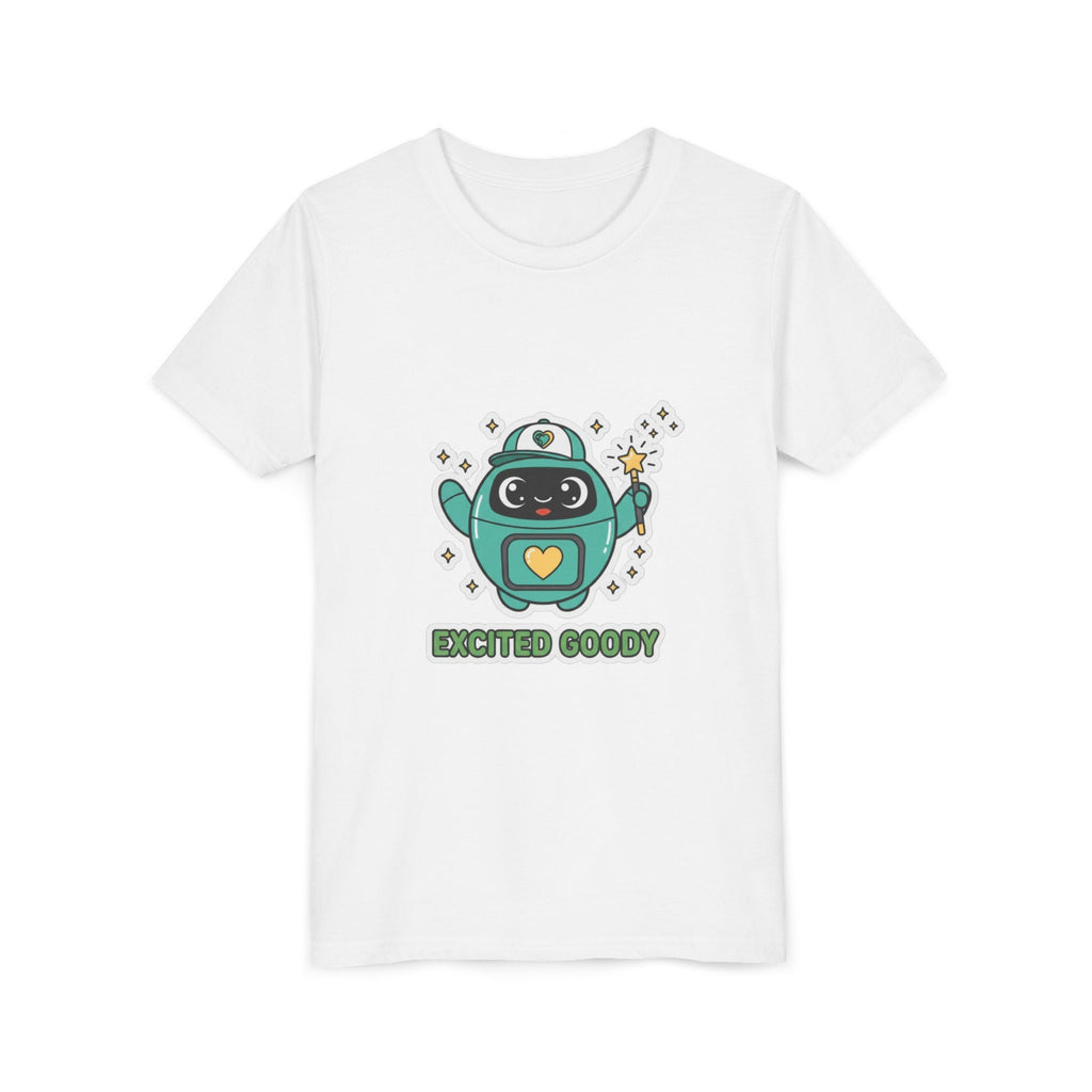 Excited Goody Youth T-Shirt | Goody Universe Magic Wand Kids Robot Tee - Good Life Goods