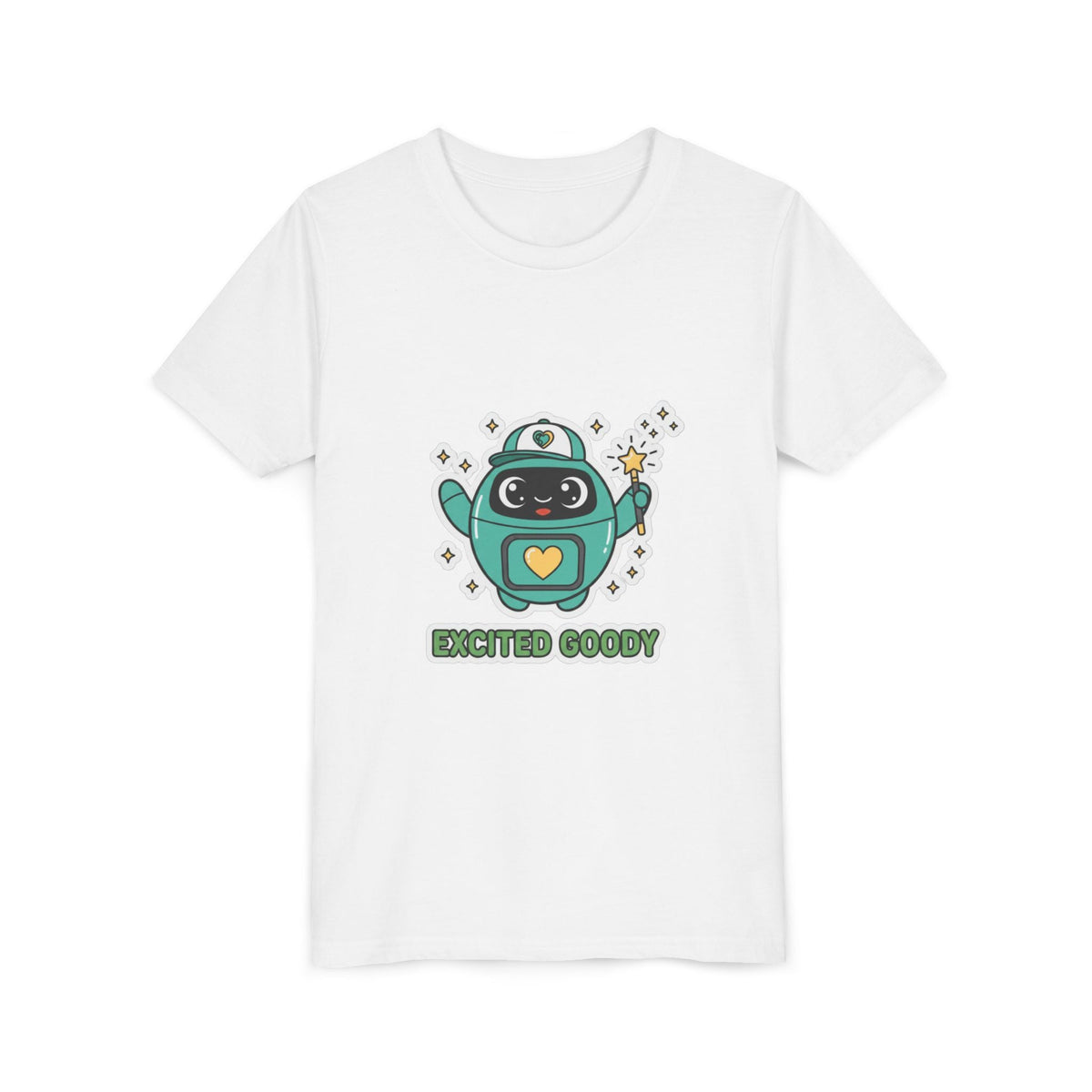 Excited Goody Youth T-Shirt | Goody Universe Magic Wand Kids Robot Tee - Good Life Goods