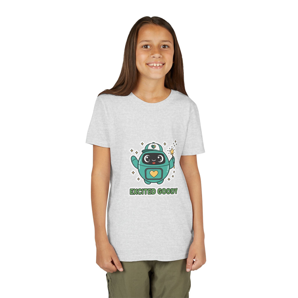 Excited Goody Youth T-Shirt | Goody Universe Magic Wand Kids Robot Tee - Good Life Goods