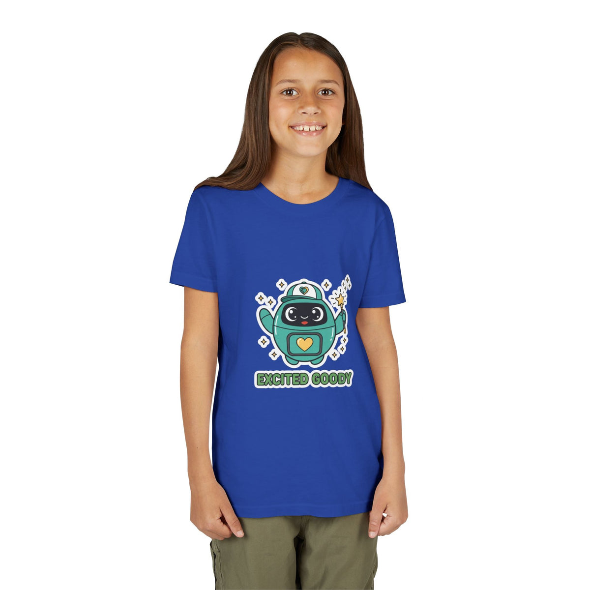 Excited Goody Youth T-Shirt | Goody Universe Magic Wand Kids Robot Tee - Good Life Goods