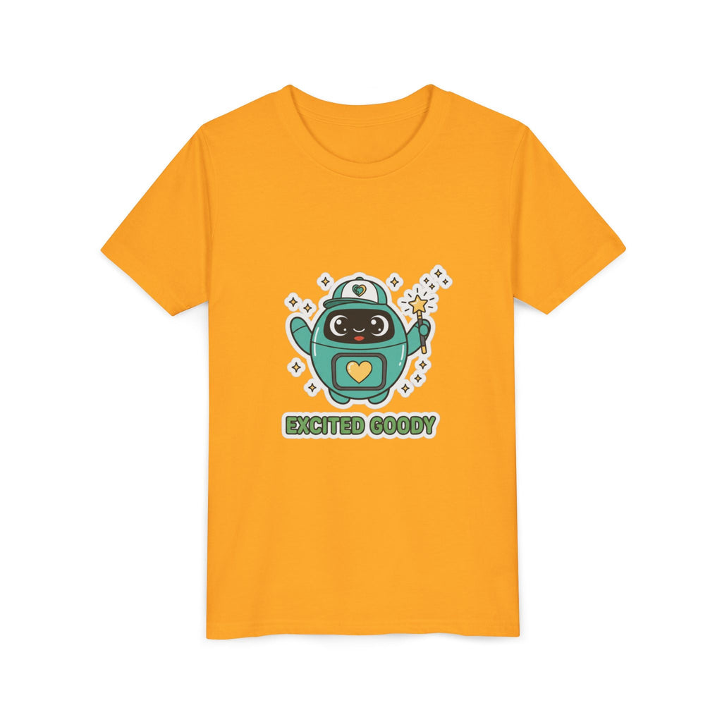 Excited Goody Youth T-Shirt | Goody Universe Magic Wand Kids Robot Tee - Good Life Goods