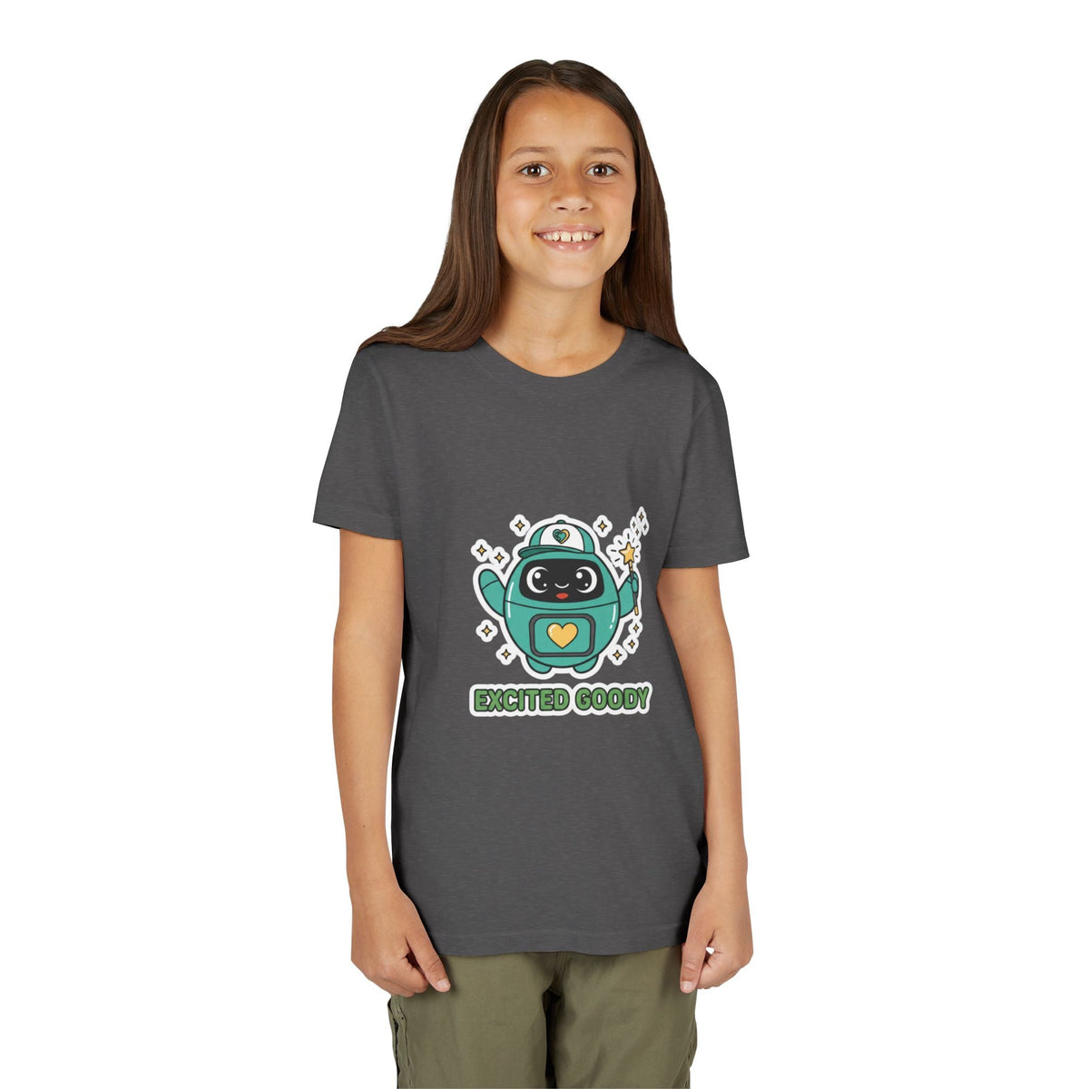 Excited Goody Youth T-Shirt | Goody Universe Magic Wand Kids Robot Tee - Good Life Goods