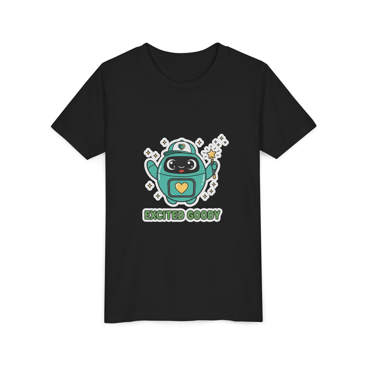 Excited Goody Youth T-Shirt | Goody Universe Magic Wand Kids Robot Tee - Good Life Goods