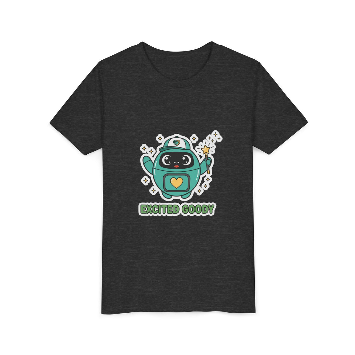 Excited Goody Youth T-Shirt | Goody Universe Magic Wand Kids Robot Tee - Good Life Goods