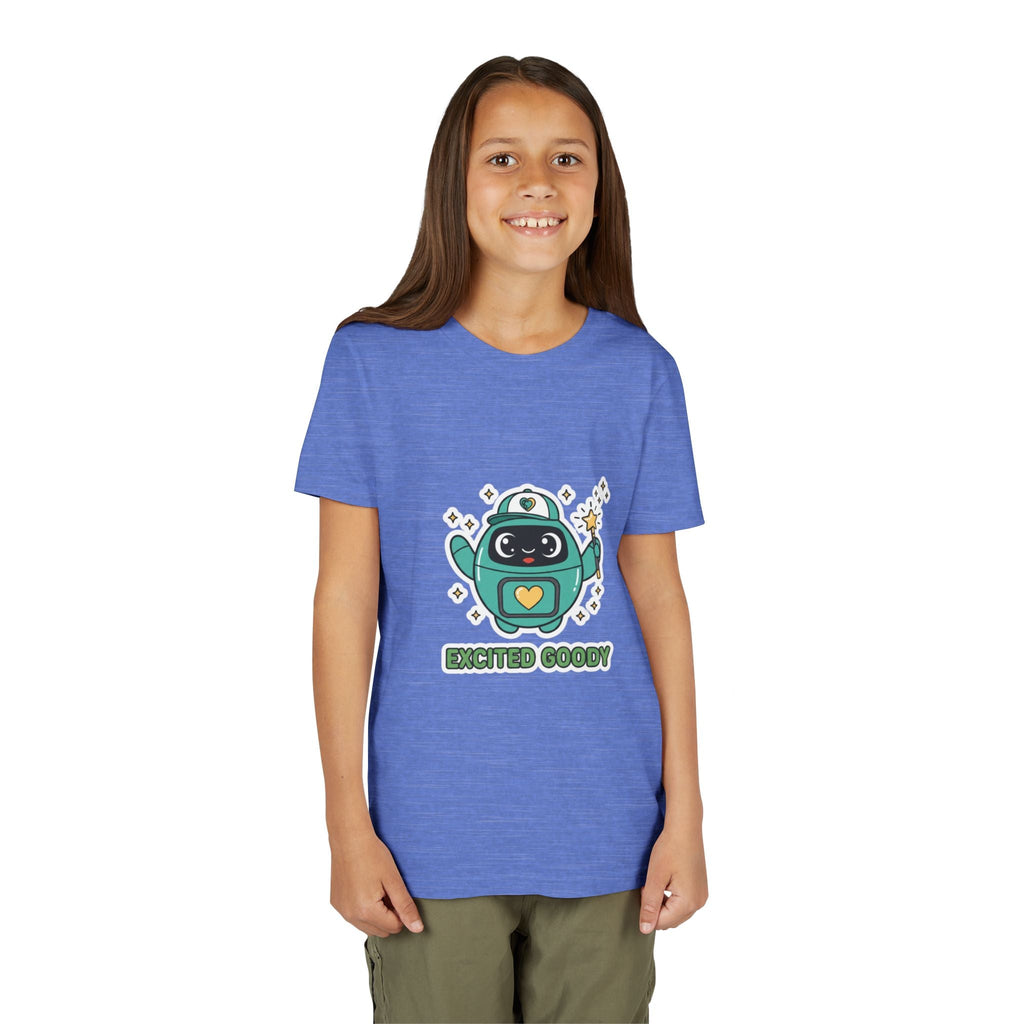 Excited Goody Youth T-Shirt | Goody Universe Magic Wand Kids Robot Tee - Good Life Goods