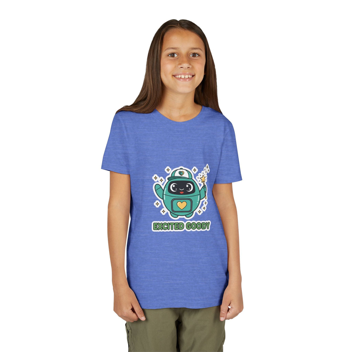 Excited Goody Youth T-Shirt | Goody Universe Magic Wand Kids Robot Tee - Good Life Goods