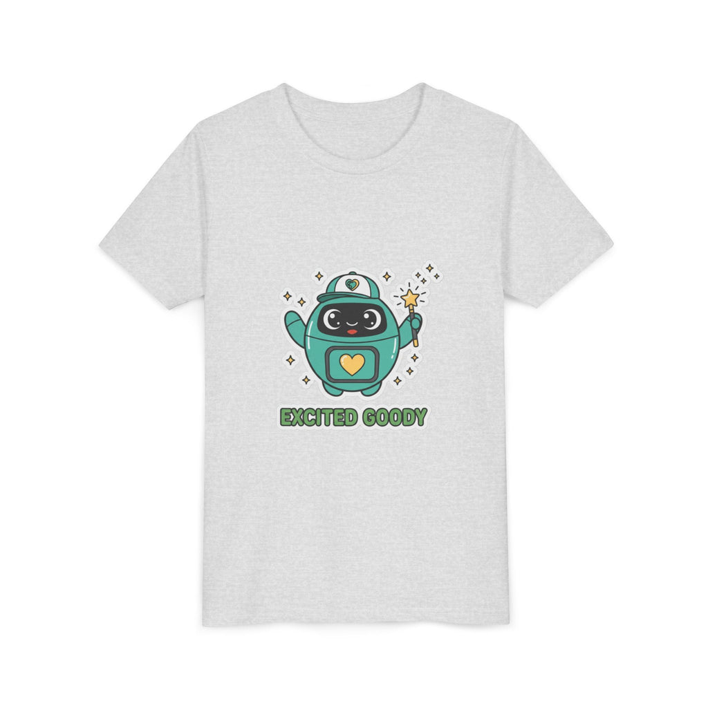 Excited Goody Youth T-Shirt | Goody Universe Magic Wand Kids Robot Tee - Good Life Goods