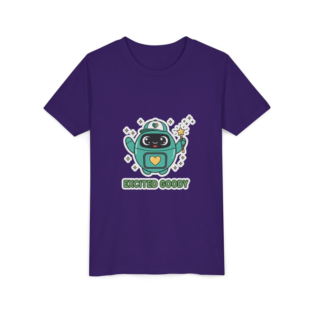 Excited Goody Youth T-Shirt | Goody Universe Magic Wand Kids Robot Tee - Good Life Goods