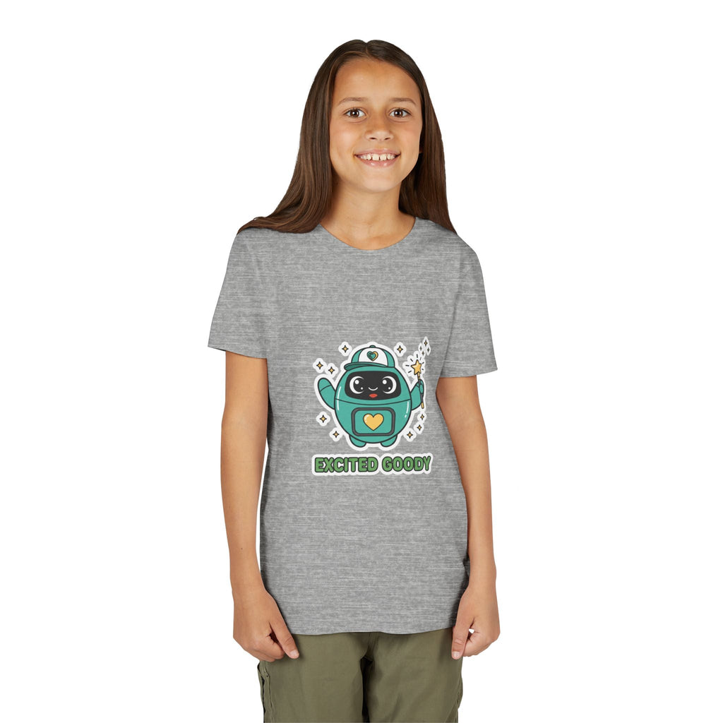 Excited Goody Youth T-Shirt | Goody Universe Magic Wand Kids Robot Tee - Good Life Goods