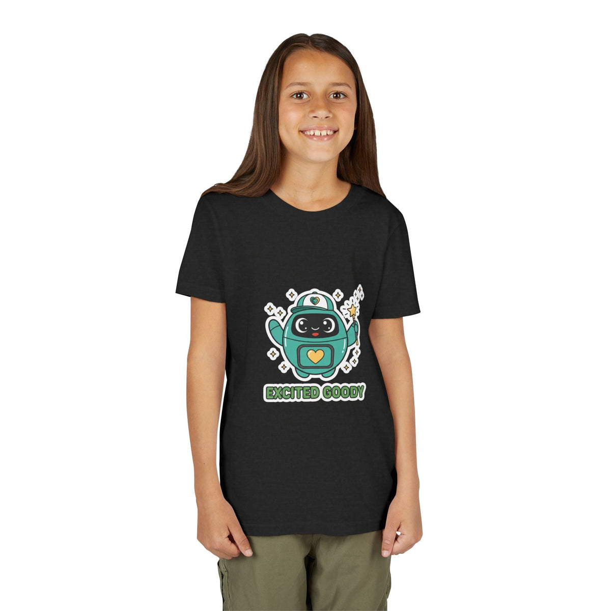 Excited Goody Youth T-Shirt | Goody Universe Magic Wand Kids Robot Tee - Good Life Goods