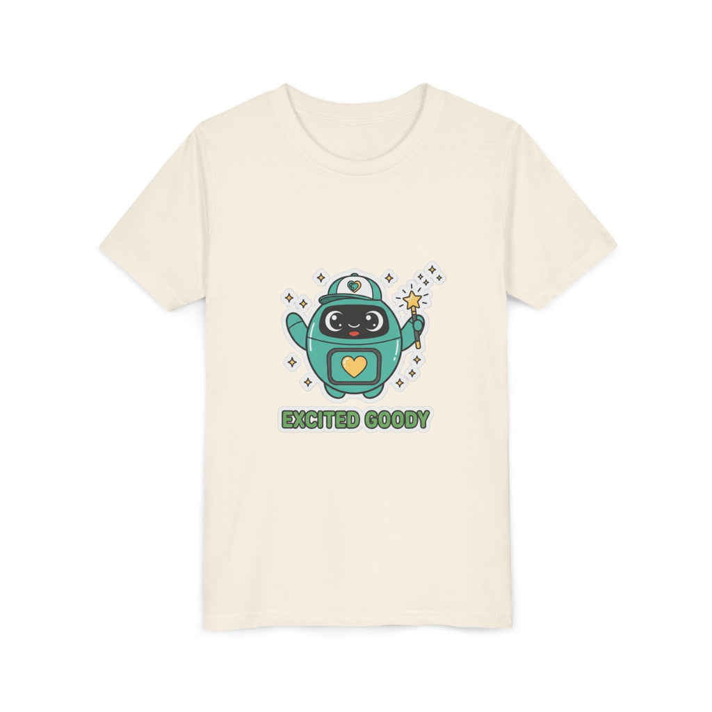 Excited Goody Youth T-Shirt | Goody Universe Magic Wand Kids Robot Tee - Good Life Goods
