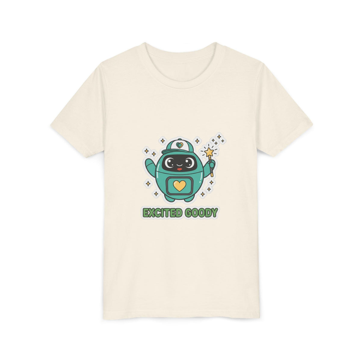 Excited Goody Youth T-Shirt | Goody Universe Magic Wand Kids Robot Tee - Good Life Goods