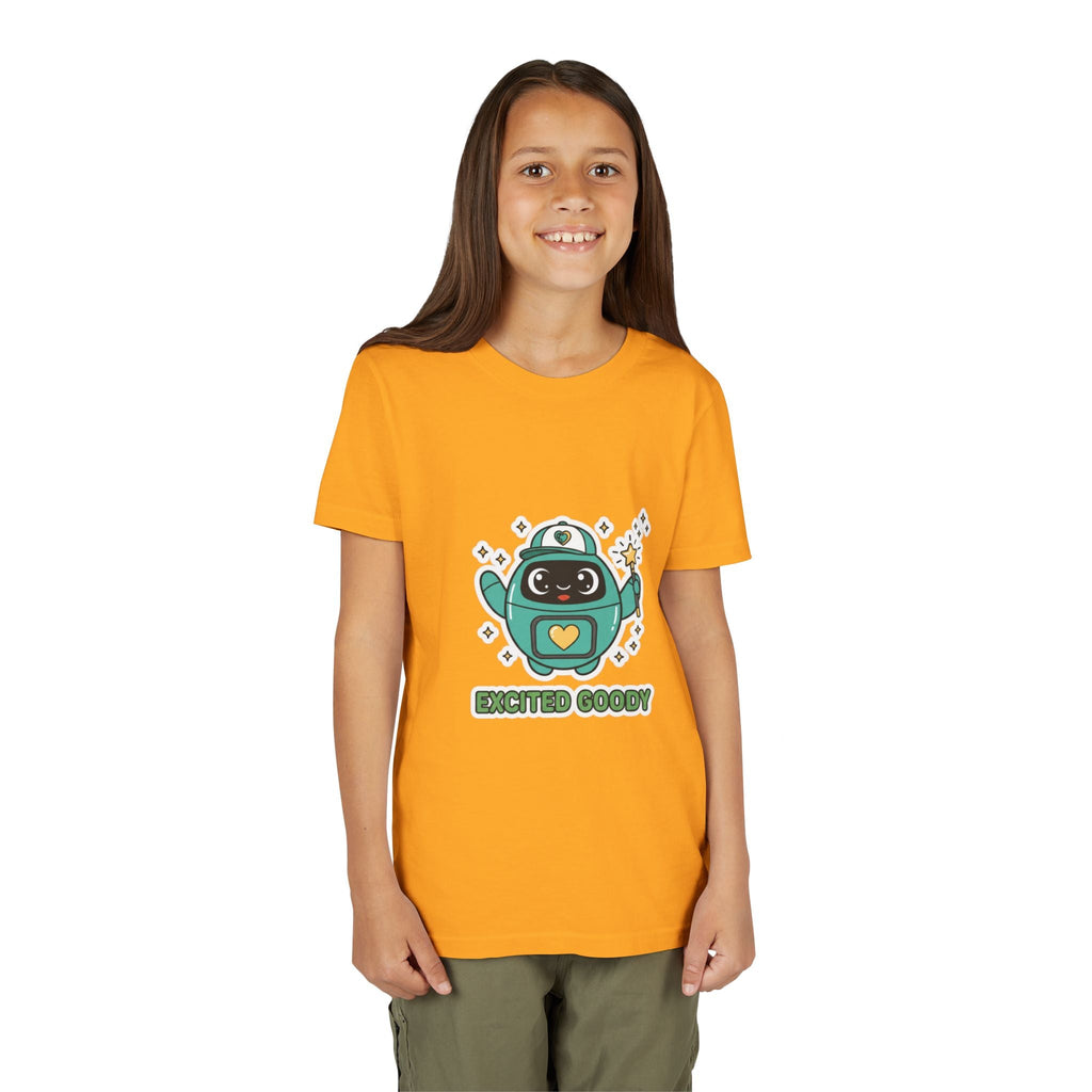 Excited Goody Youth T-Shirt | Goody Universe Magic Wand Kids Robot Tee - Good Life Goods