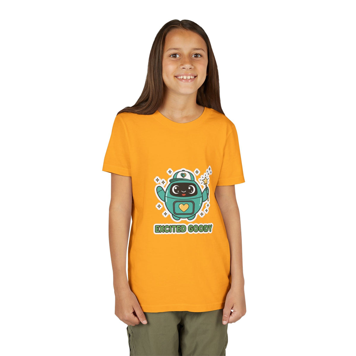 Excited Goody Youth T-Shirt | Goody Universe Magic Wand Kids Robot Tee - Good Life Goods