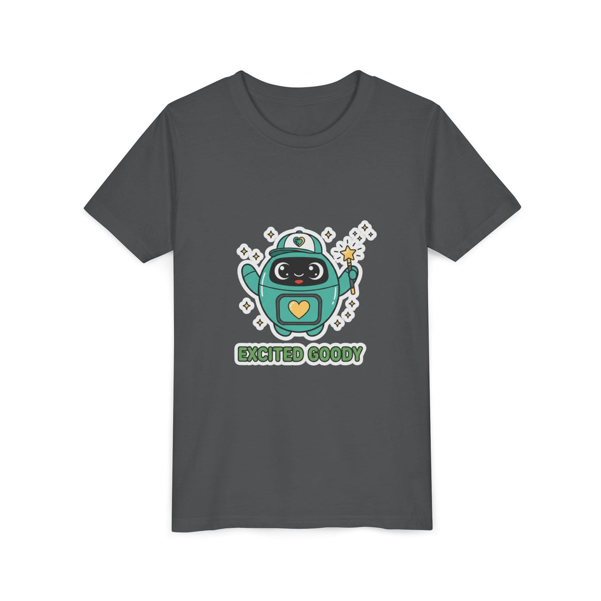 Excited Goody Youth T-Shirt | Goody Universe Magic Wand Kids Robot Tee - Good Life Goods