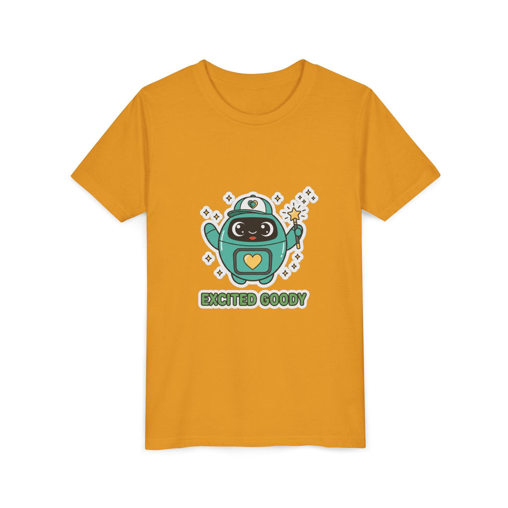 Excited Goody Youth T-Shirt | Goody Universe Magic Wand Kids Robot Tee - Good Life Goods