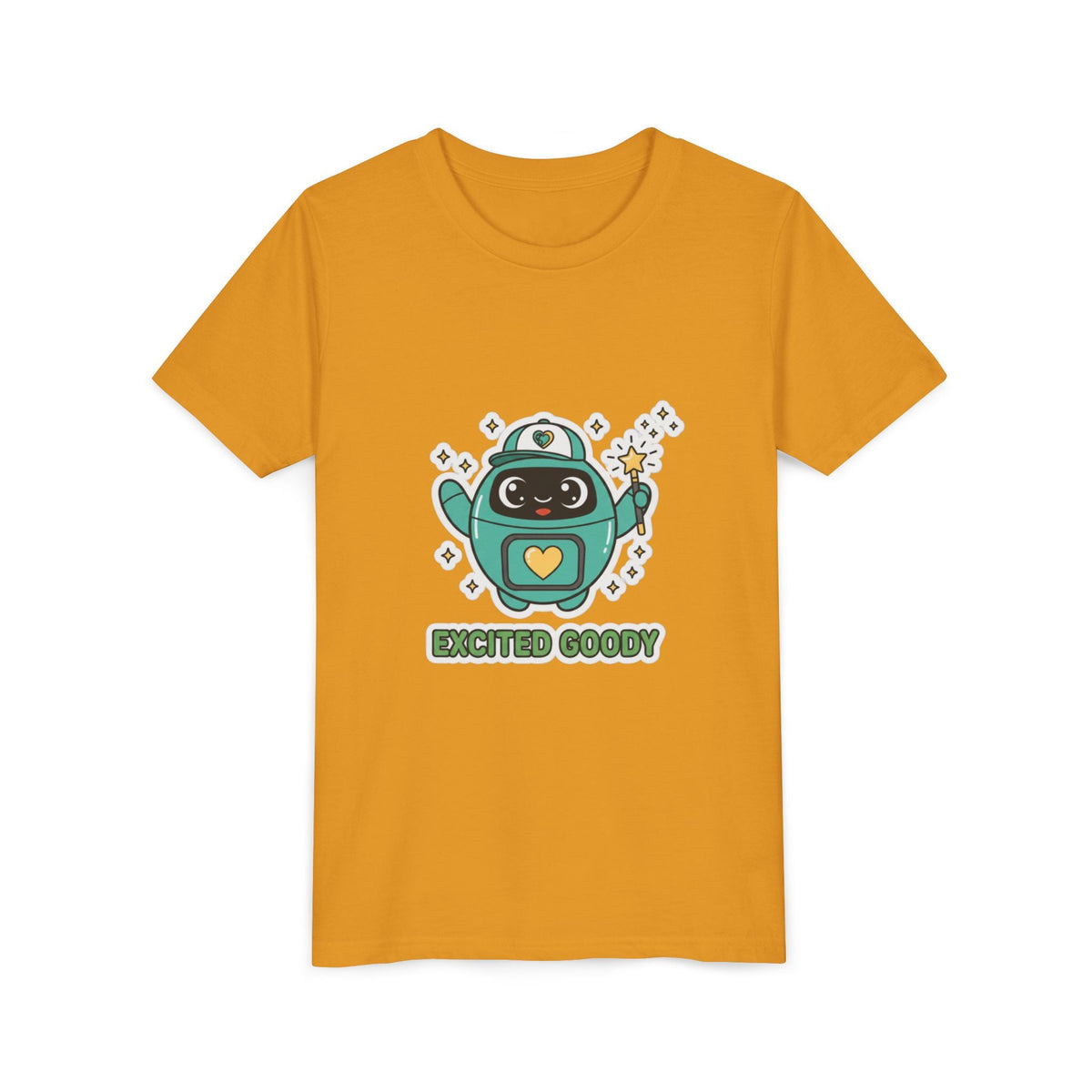 Excited Goody Youth T-Shirt | Goody Universe Magic Wand Kids Robot Tee - Good Life Goods
