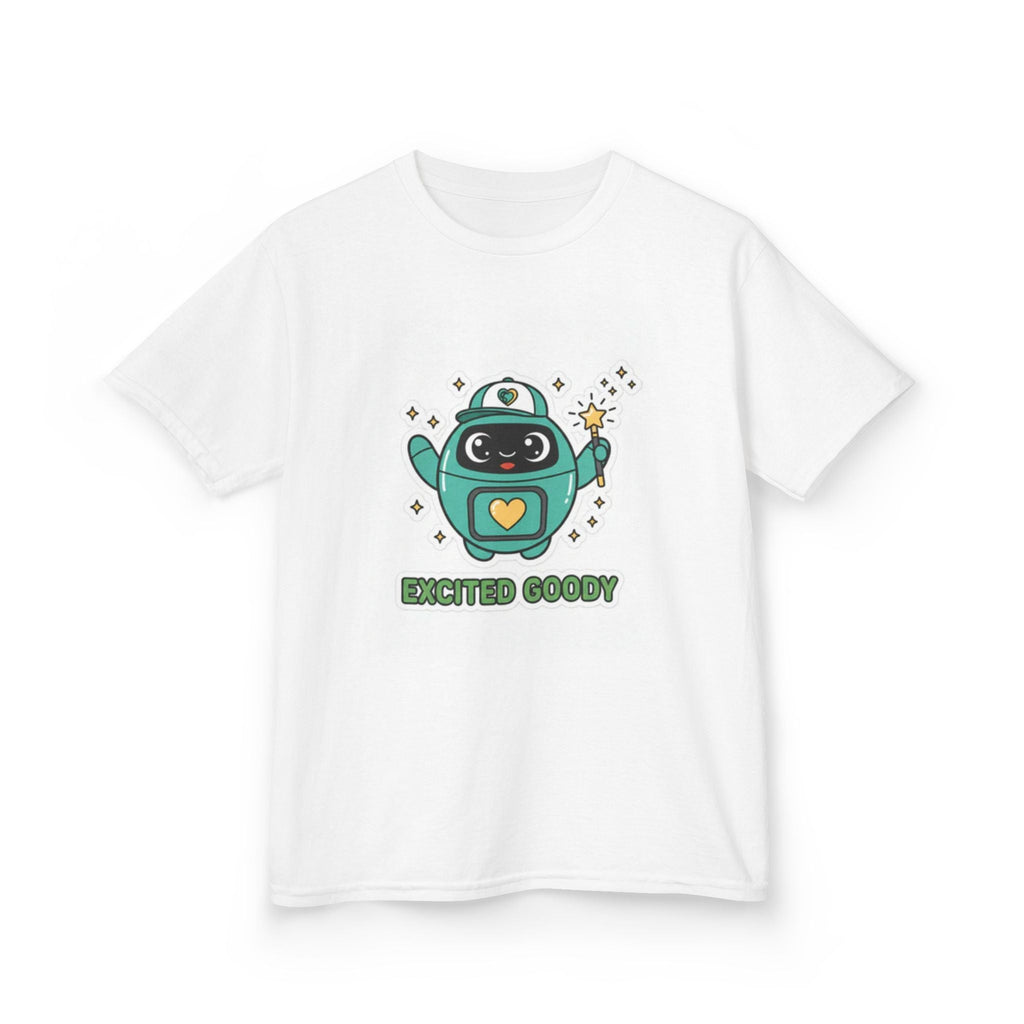 Excited Goody Youth T-Shirt | Goody Universe Magic Wand Kids Robot Tee - Good Life Goods