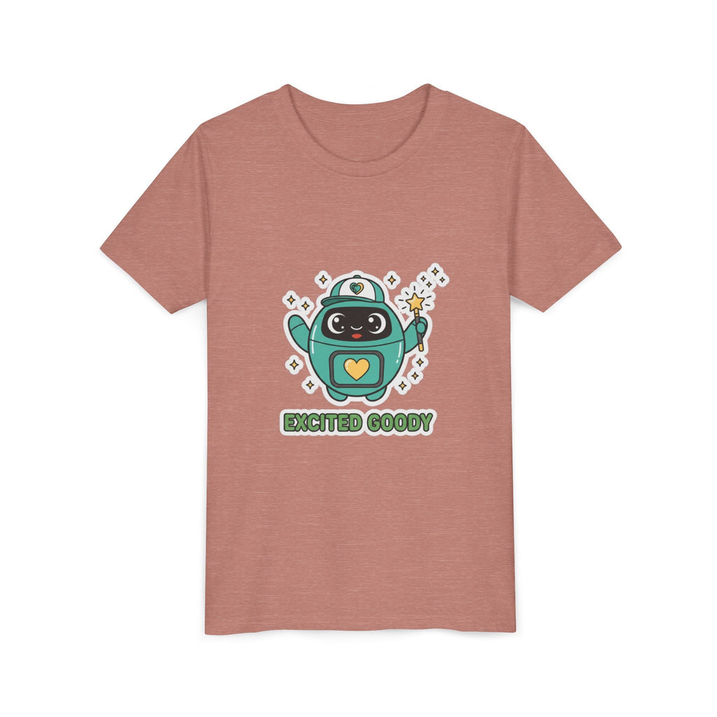 Excited Goody Youth T-Shirt | Goody Universe Magic Wand Kids Robot Tee - Good Life Goods