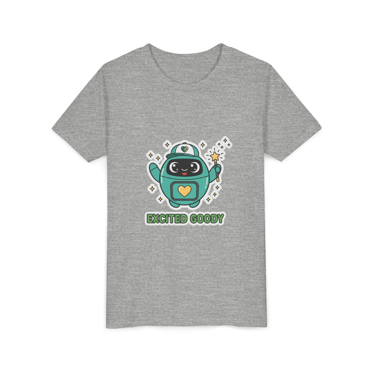 Excited Goody Youth T-Shirt | Goody Universe Magic Wand Kids Robot Tee - Good Life Goods