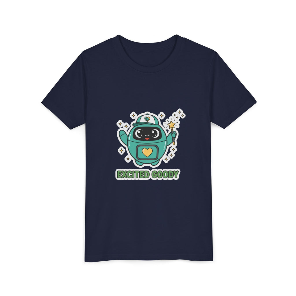 Excited Goody Youth T-Shirt | Goody Universe Magic Wand Kids Robot Tee - Good Life Goods