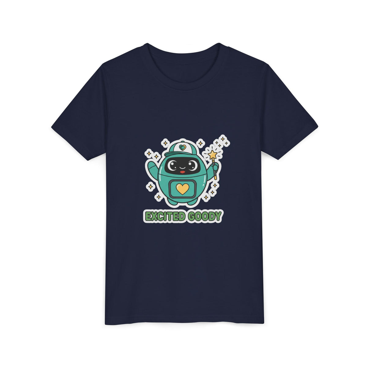 Excited Goody Youth T-Shirt | Goody Universe Magic Wand Kids Robot Tee - Good Life Goods