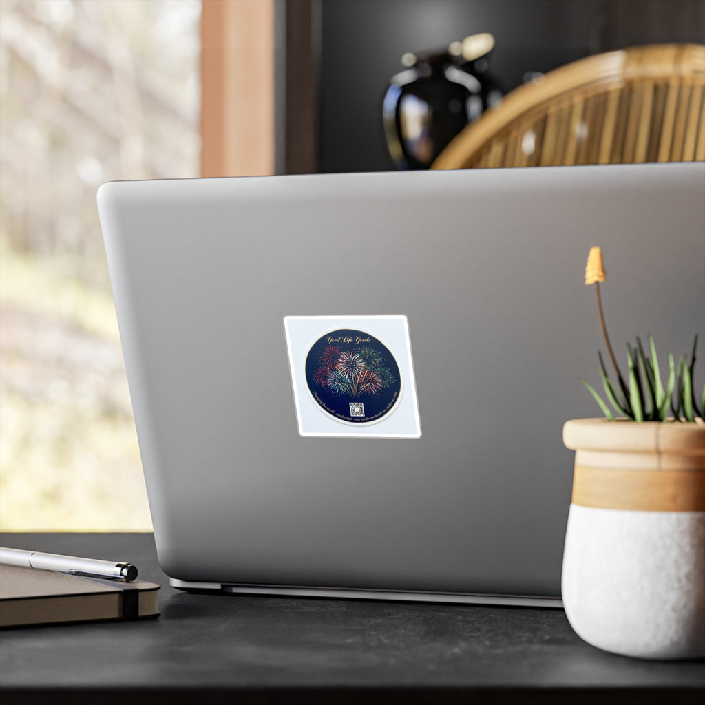 Fireworks Kiss-Cut Vinyl Sticker — 'Good Life Goods' Decorative Decal - Good Life Goods