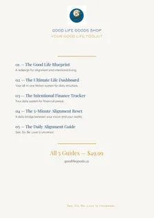 Good Life System Bundle | Life Dashboard, Finance Tracker, Mindfulness Reset (Digital Download) - Good Life Goods