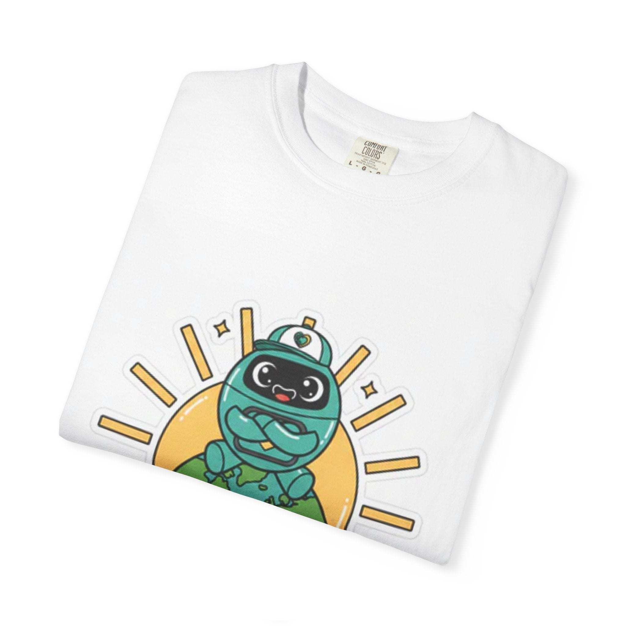 Goody On Top of the World Adult T-Shirt | Goody Universe Robot Graphic Tee - Good Life Goods
