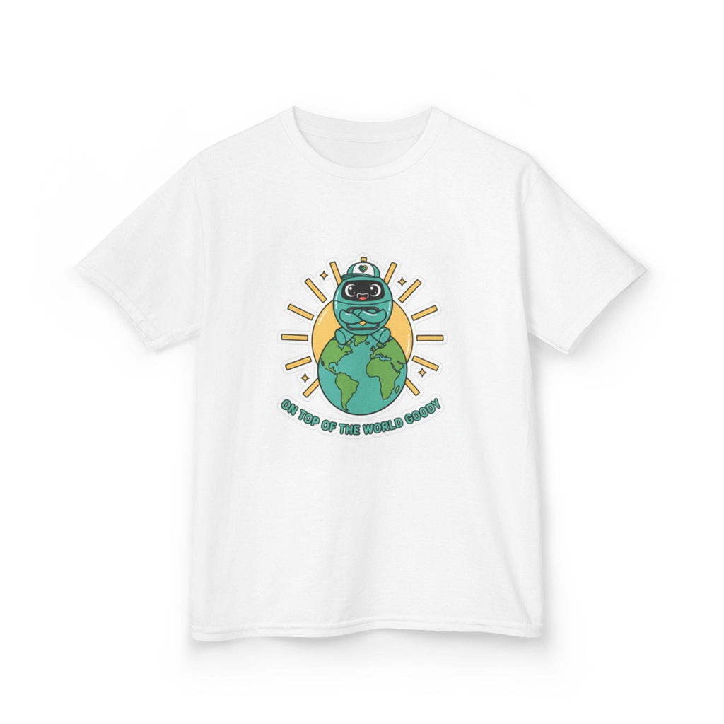 Goody On Top of the World Youth T-Shirt | Goody Universe Kids Robot Tee - Good Life Goods