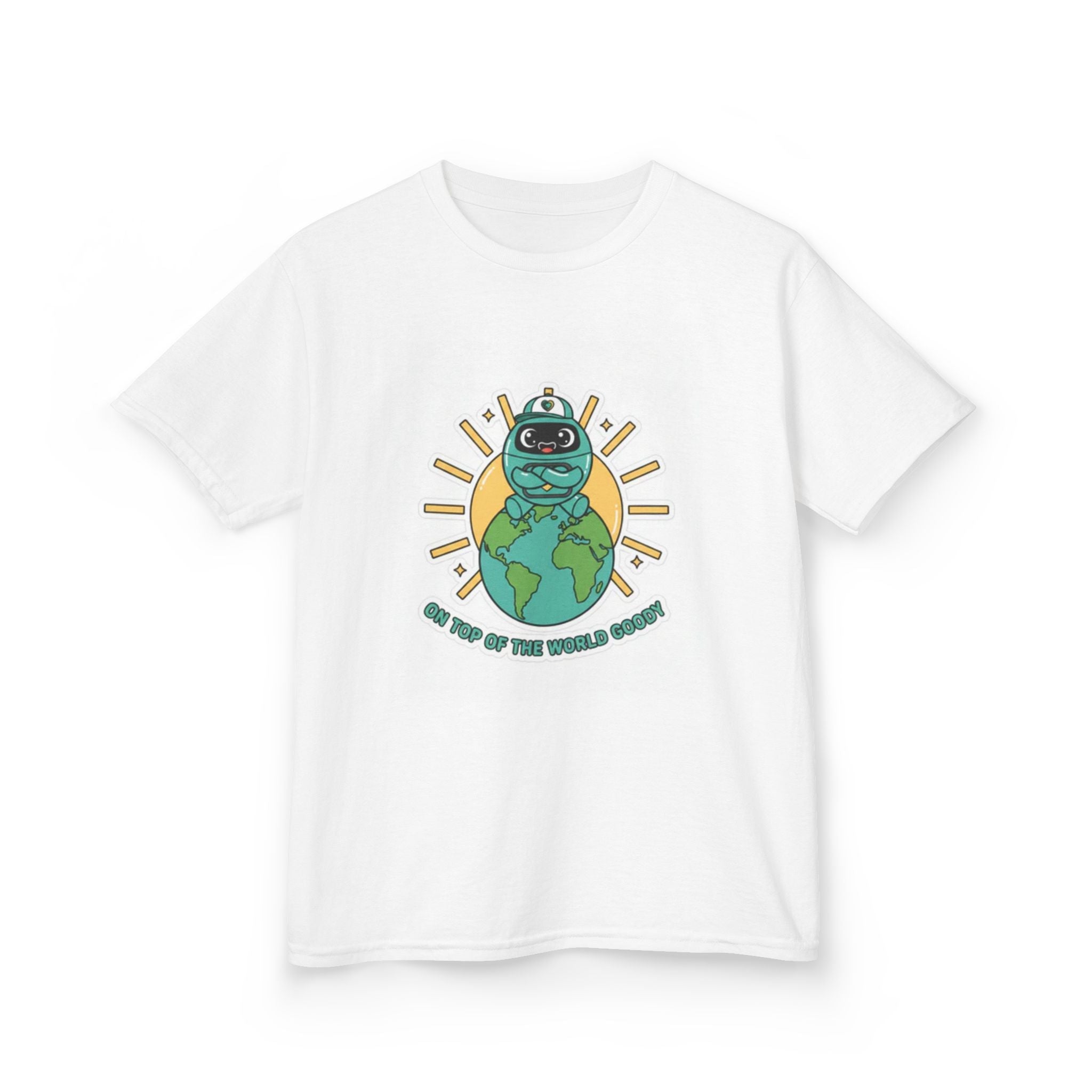 Goody On Top of the World Youth T-Shirt | Goody Universe Kids Robot Tee - Good Life Goods
