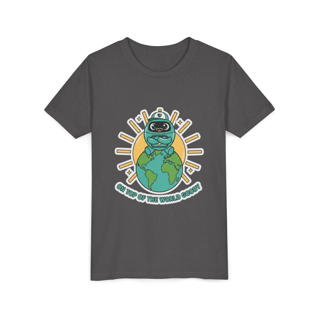 Goody On Top of the World Youth T-Shirt | Goody Universe Kids Robot Tee - Good Life Goods