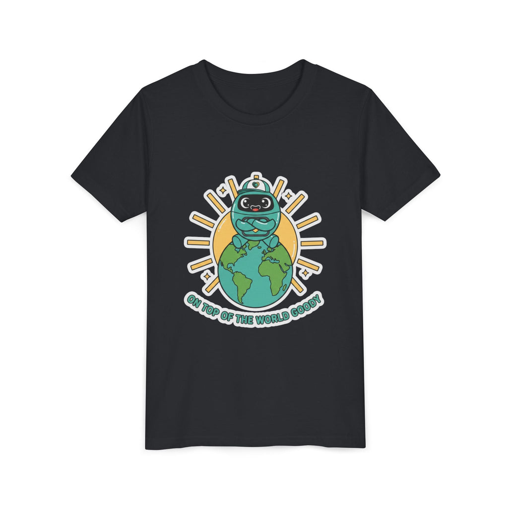 Goody On Top of the World Youth T-Shirt | Goody Universe Kids Robot Tee - Good Life Goods