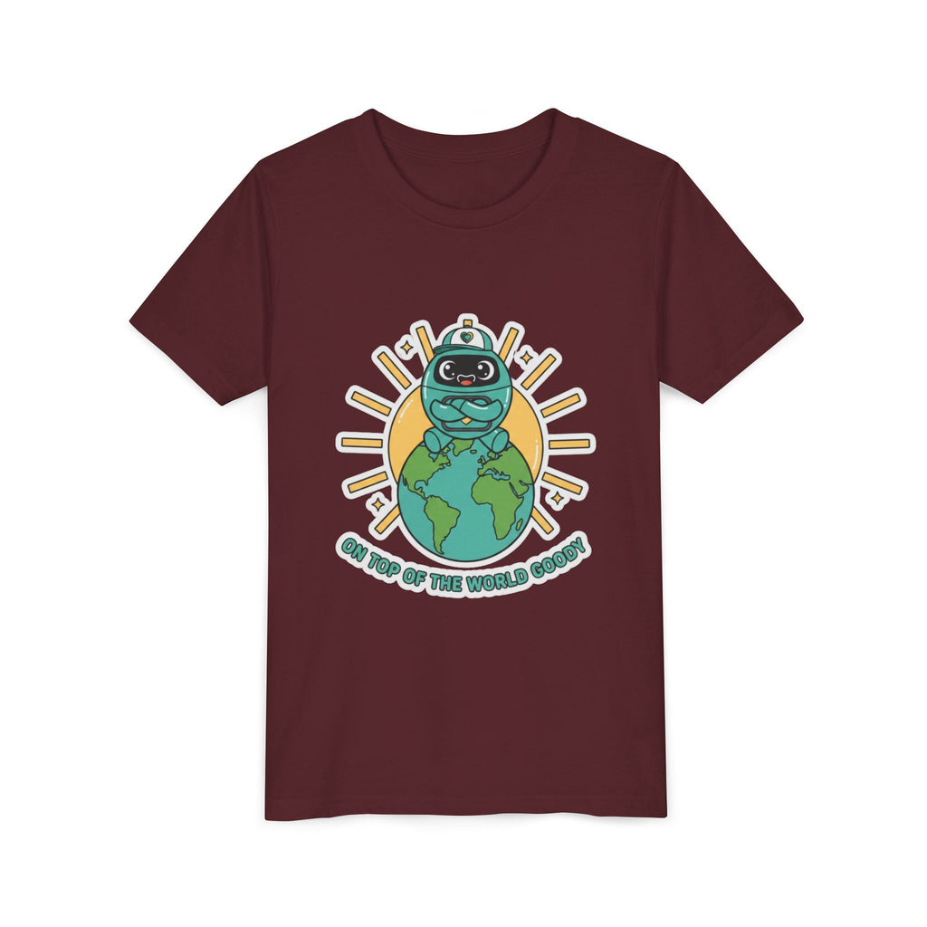 Goody On Top of the World Youth T-Shirt | Goody Universe Kids Robot Tee - Good Life Goods