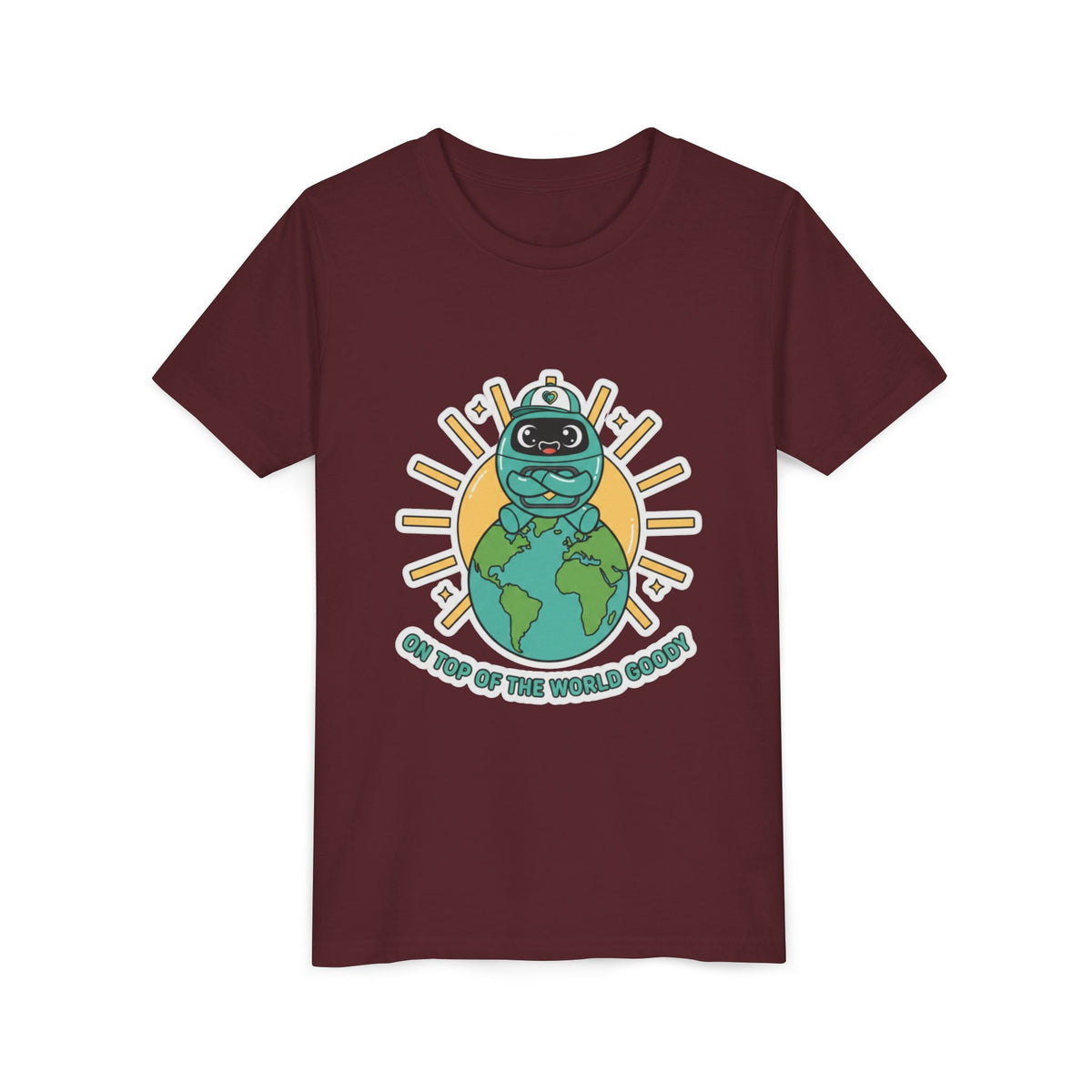 Goody On Top of the World Youth T-Shirt | Goody Universe Kids Robot Tee - Good Life Goods