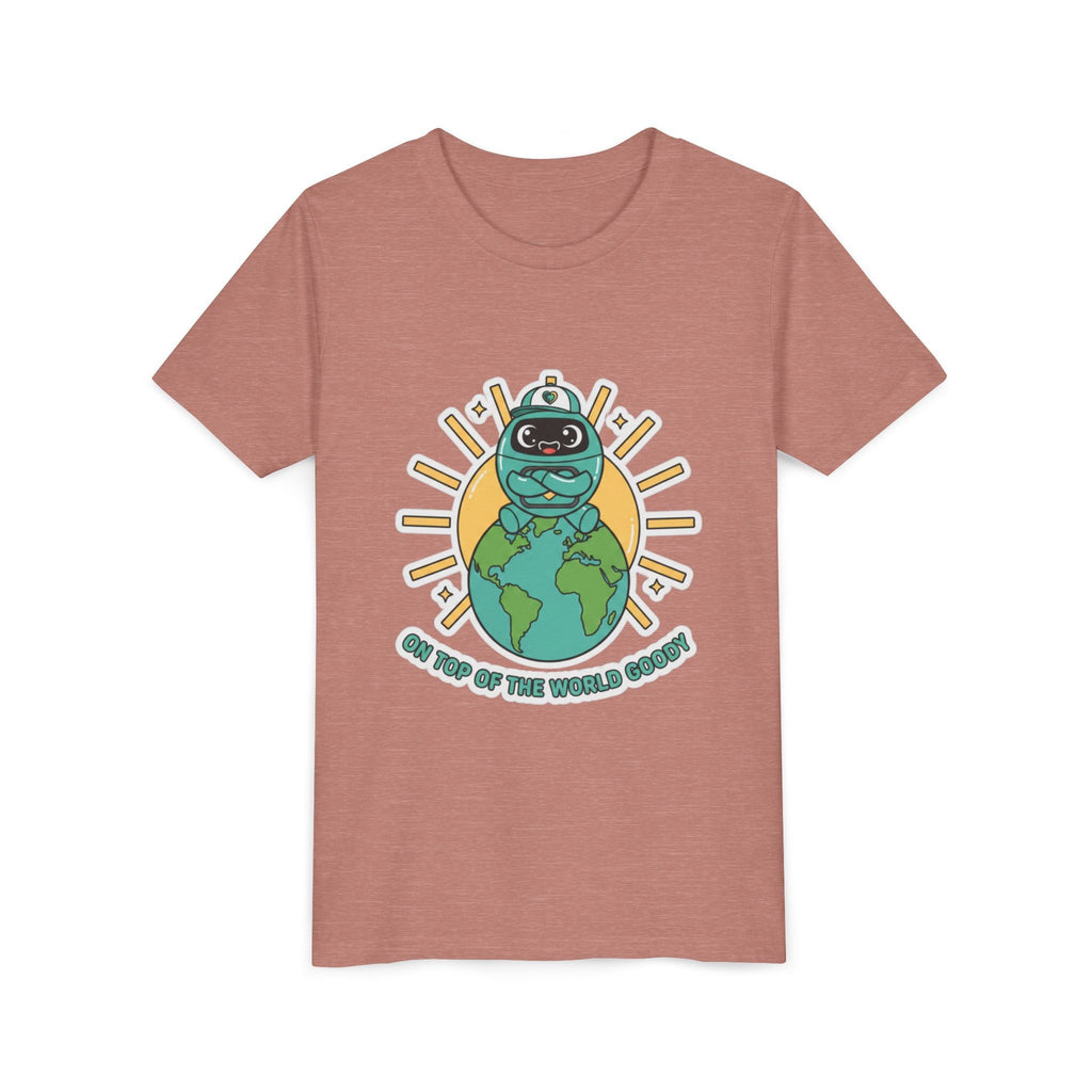 Goody On Top of the World Youth T-Shirt | Goody Universe Kids Robot Tee - Good Life Goods
