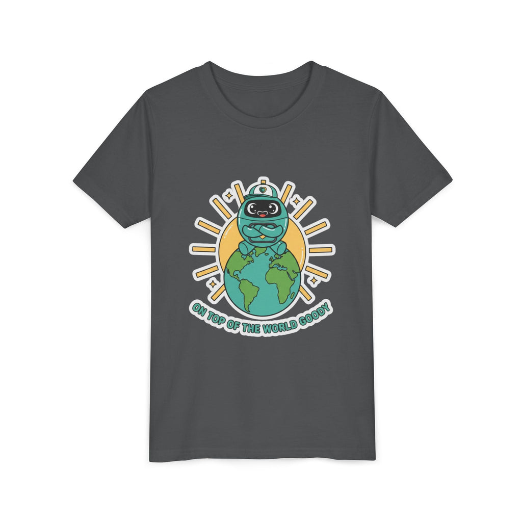 Goody On Top of the World Youth T-Shirt | Goody Universe Kids Robot Tee - Good Life Goods