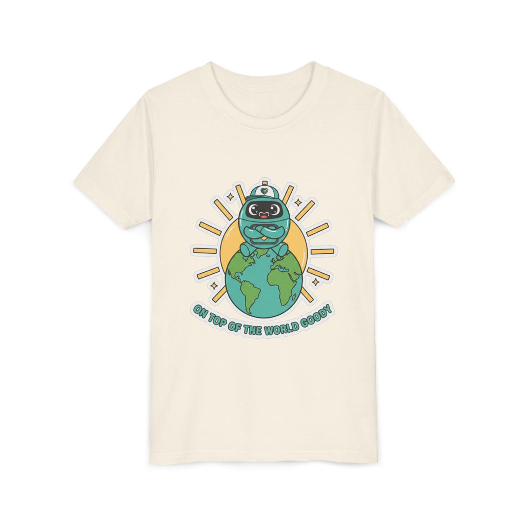 Goody On Top of the World Youth T-Shirt | Goody Universe Kids Robot Tee - Good Life Goods