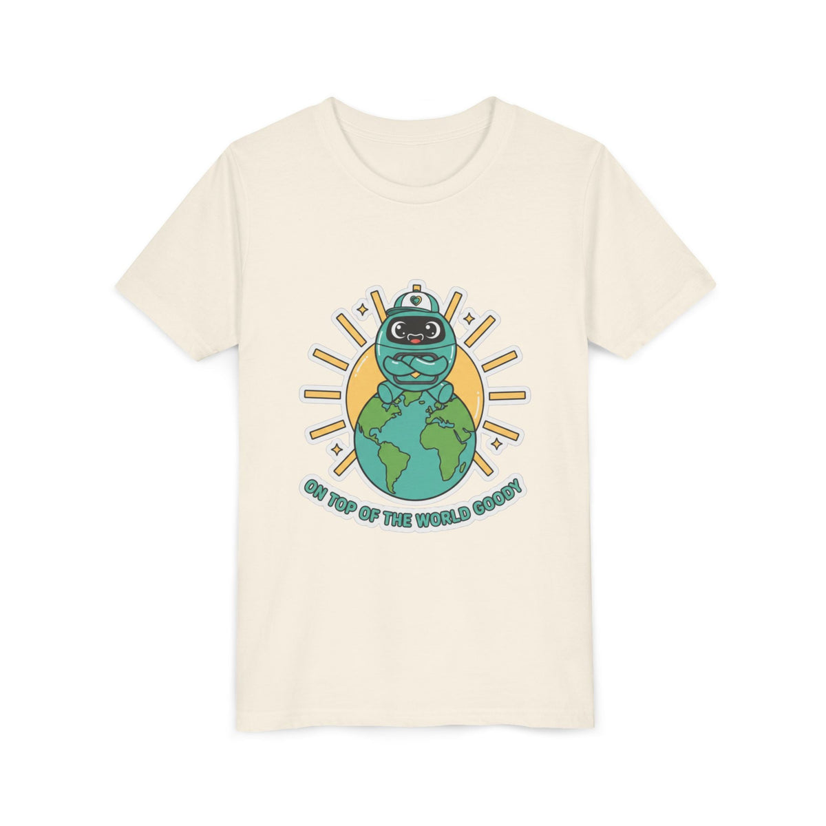 Goody On Top of the World Youth T-Shirt | Goody Universe Kids Robot Tee - Good Life Goods
