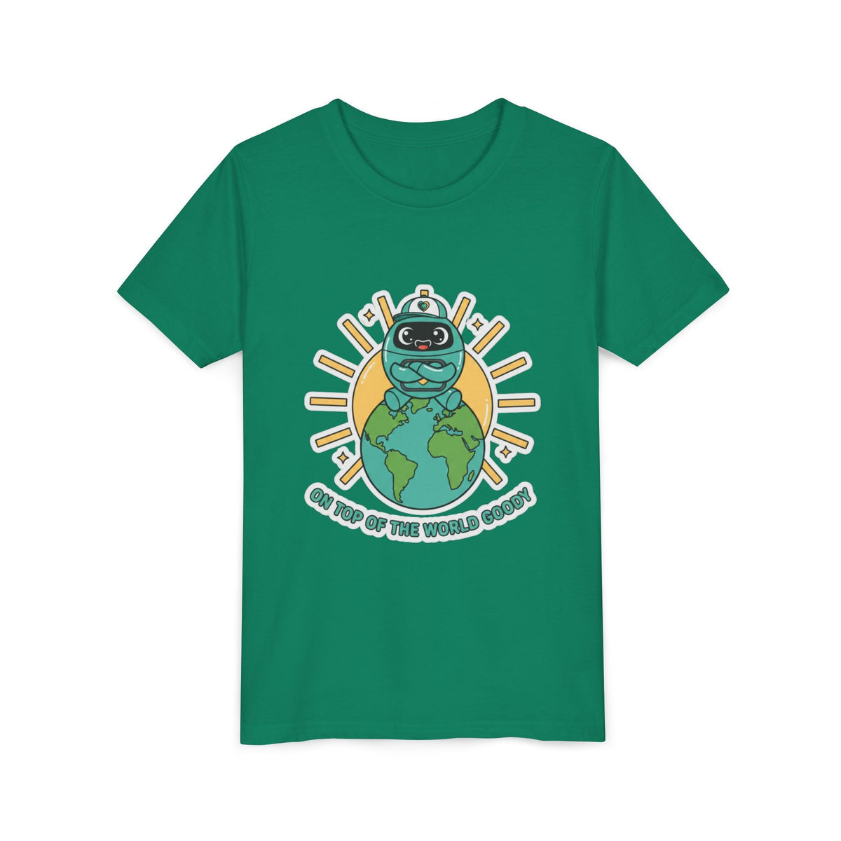 Goody On Top of the World Youth T-Shirt | Goody Universe Kids Robot Tee - Good Life Goods
