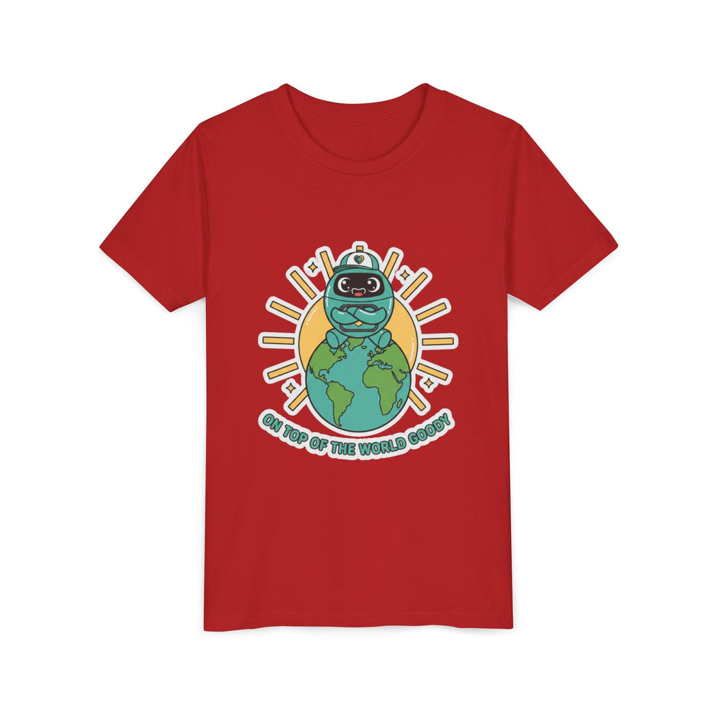Goody On Top of the World Youth T-Shirt | Goody Universe Kids Robot Tee - Good Life Goods