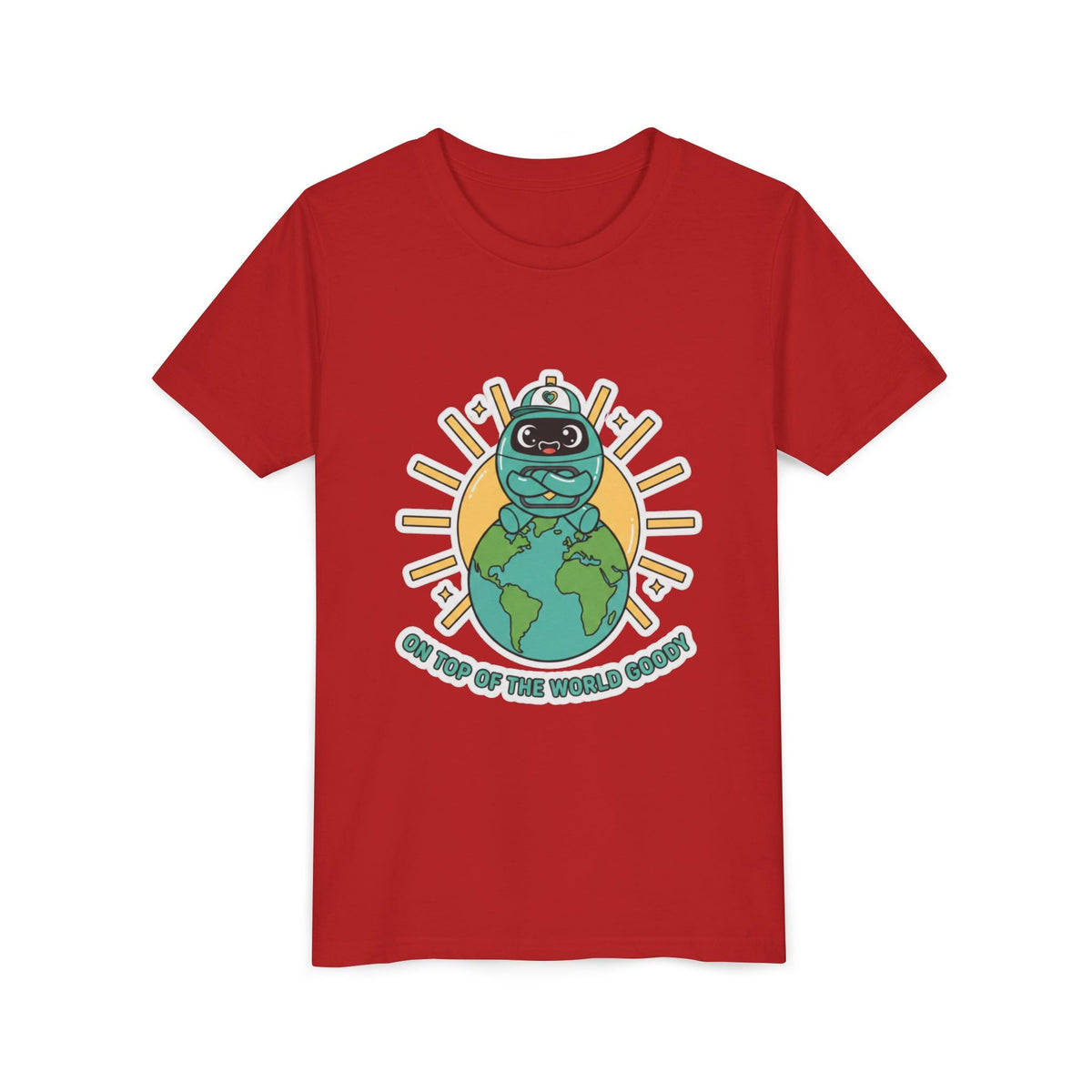 Goody On Top of the World Youth T-Shirt | Goody Universe Kids Robot Tee - Good Life Goods