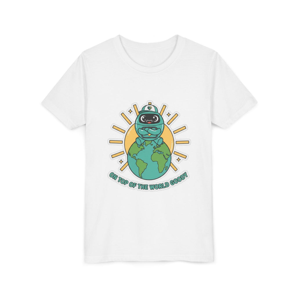 Goody On Top of the World Youth T-Shirt | Goody Universe Kids Robot Tee - Good Life Goods